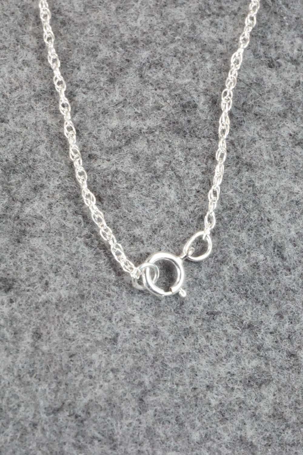 Turquoise & Sterling Silver Pendant - Circle J. W.