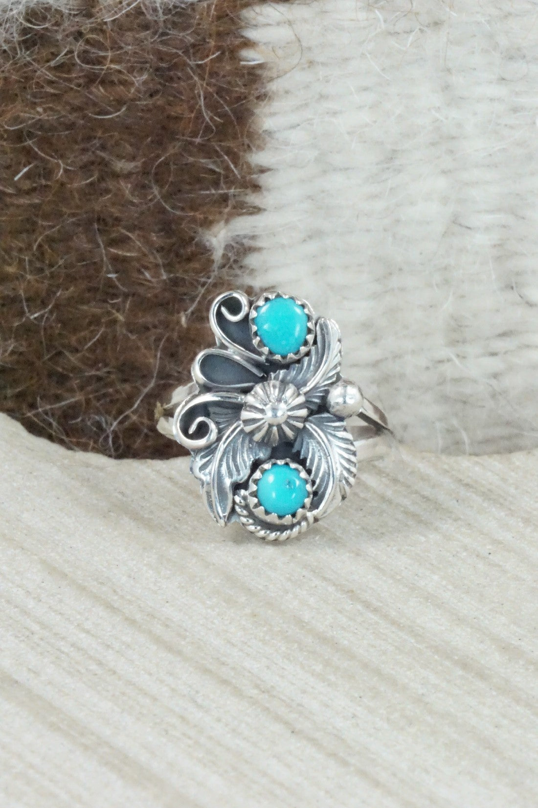 Turquoise & Sterling Silver Ring - Alice Rose Saunders - Size 7.25