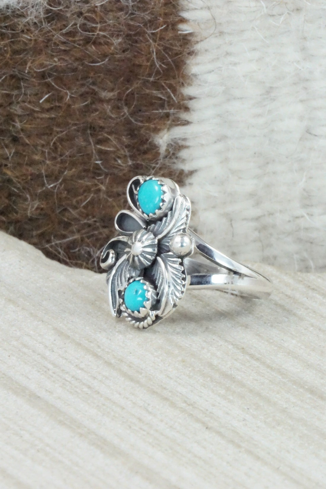 Turquoise & Sterling Silver Ring - Alice Rose Saunders - Size 7.25