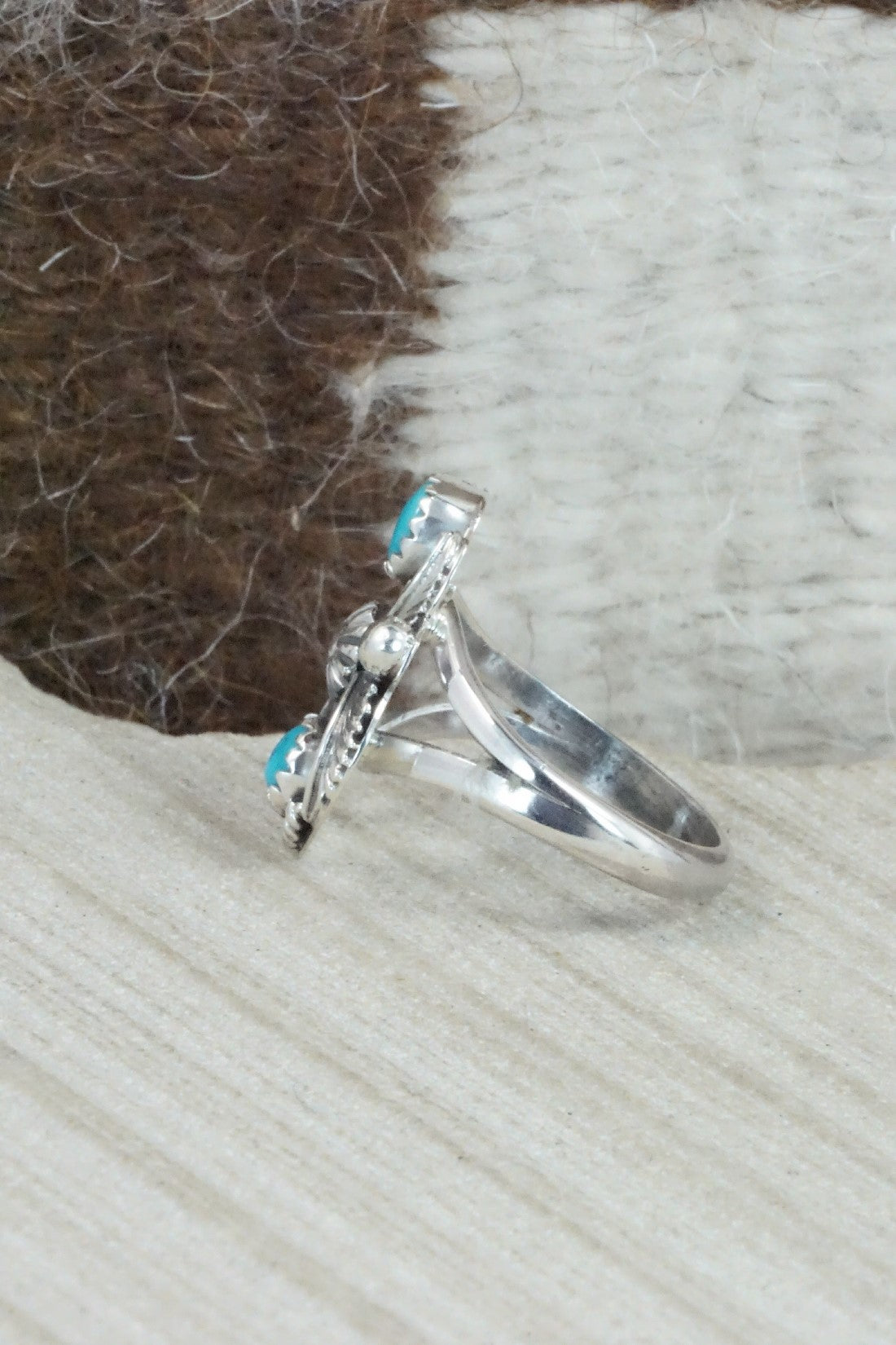 Turquoise & Sterling Silver Ring - Alice Rose Saunders - Size 7.25
