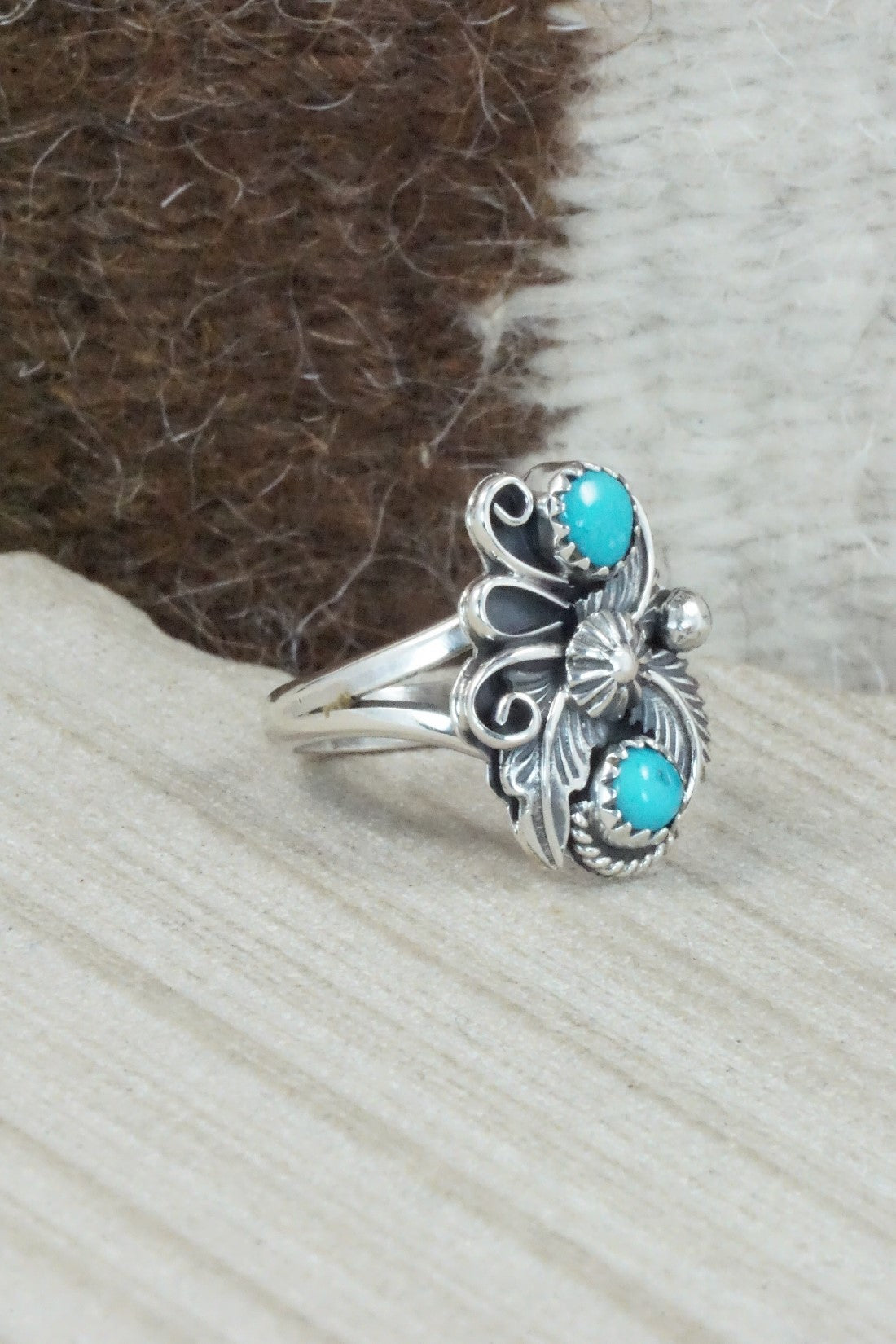 Turquoise & Sterling Silver Ring - Alice Rose Saunders - Size 7.25