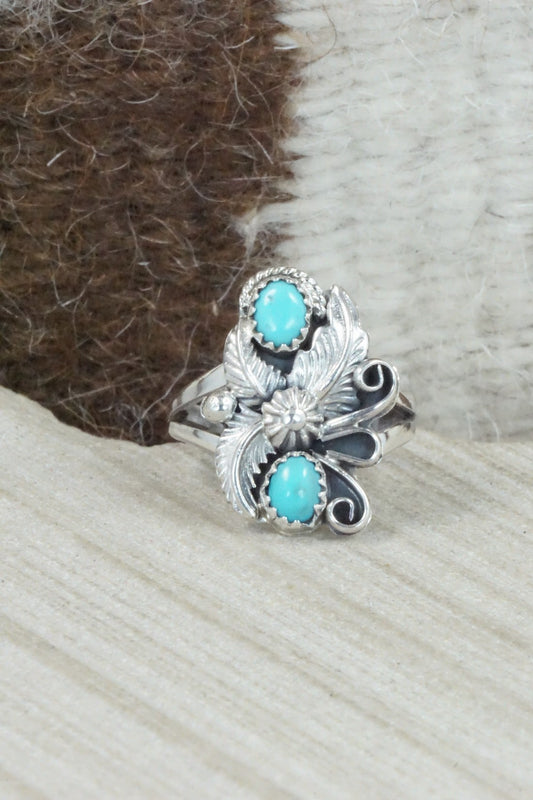 Turquoise & Sterling Silver Ring - Alice Rose Saunders - Size 7.5