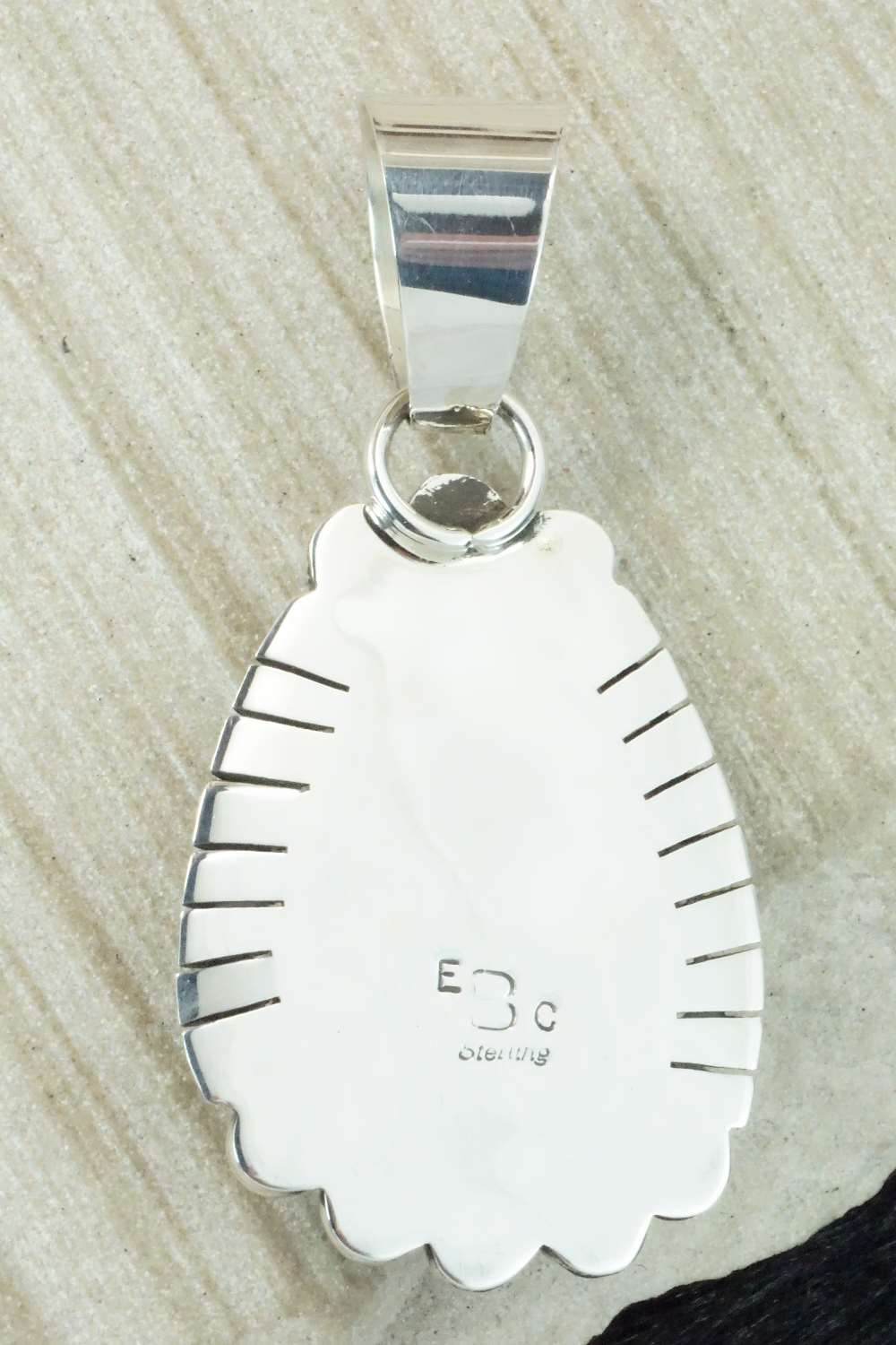 Turquoise & Sterling Silver Pendant - Elroy Chavez