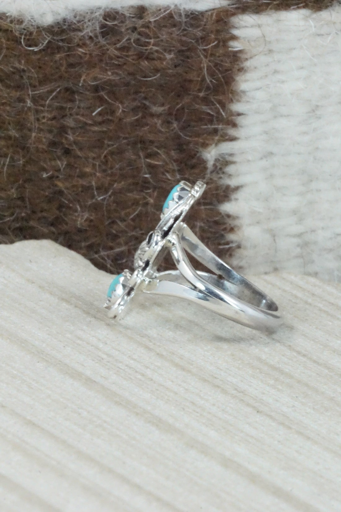 Turquoise & Sterling Silver Ring - Alice Rose Saunders - Size 7.5