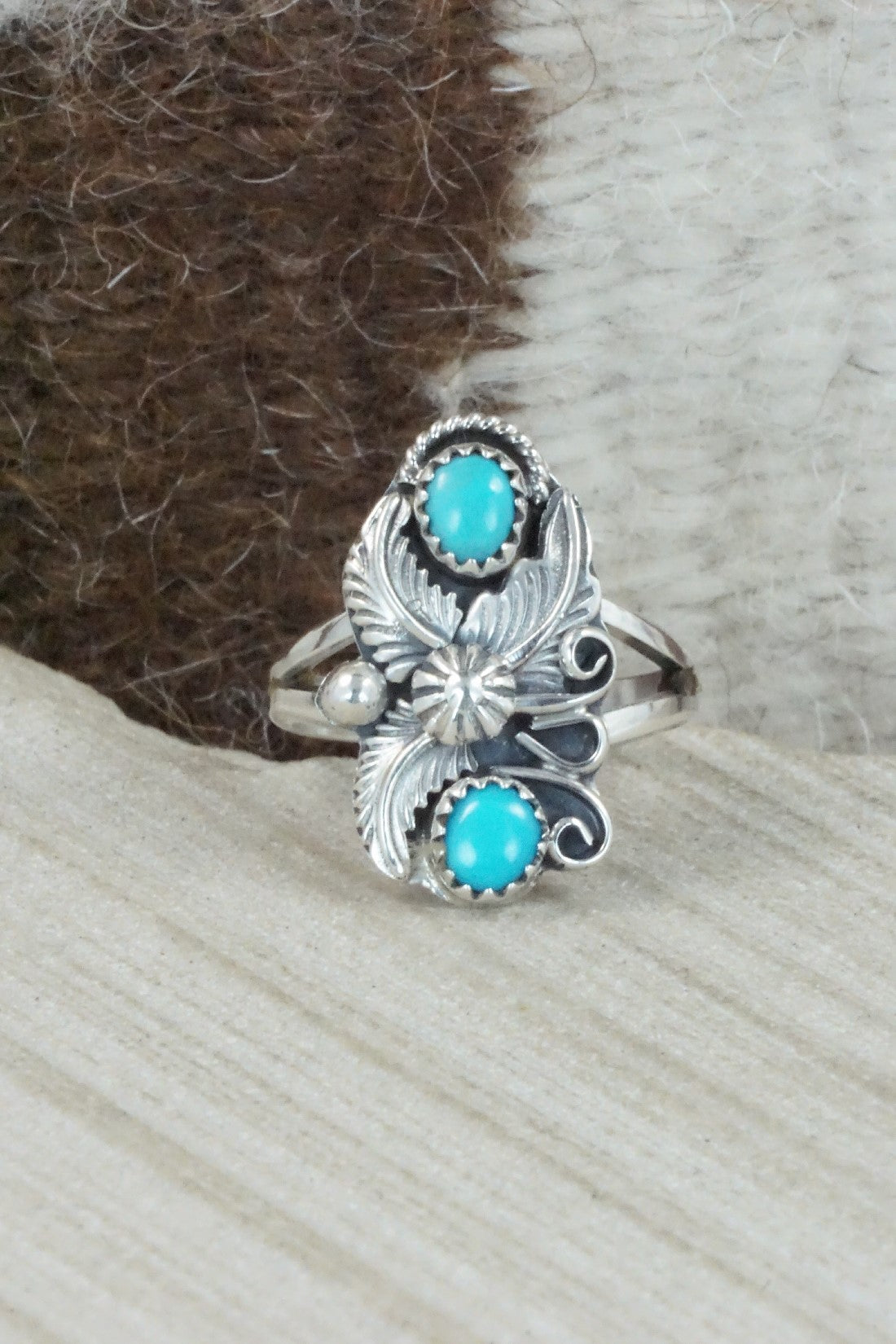 Turquoise & Sterling Silver Ring - Alice Rose Saunders - Size 9