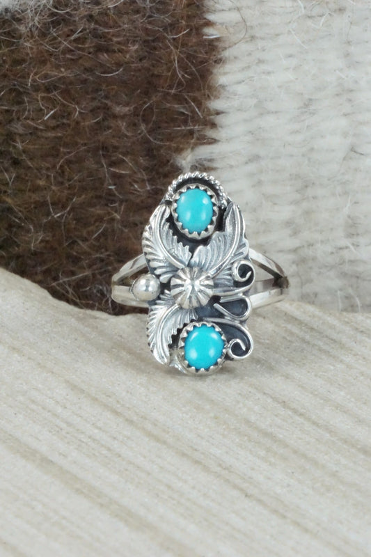 Turquoise & Sterling Silver Ring - Alice Rose Saunders - Size 9