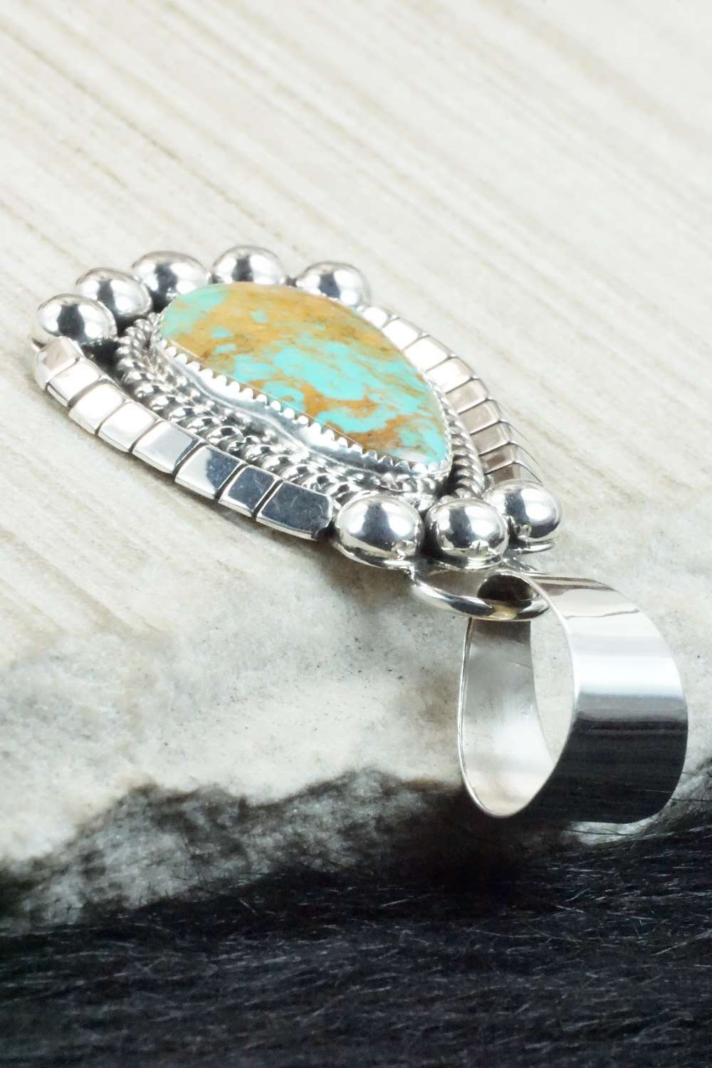Turquoise & Sterling Silver Pendant - Elroy Chavez