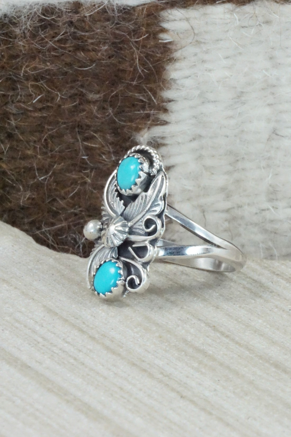 Turquoise & Sterling Silver Ring - Alice Rose Saunders - Size 9
