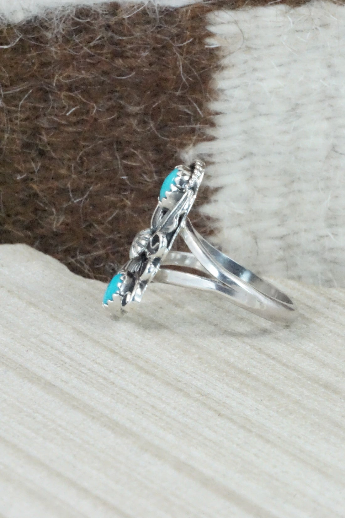 Turquoise & Sterling Silver Ring - Alice Rose Saunders - Size 9