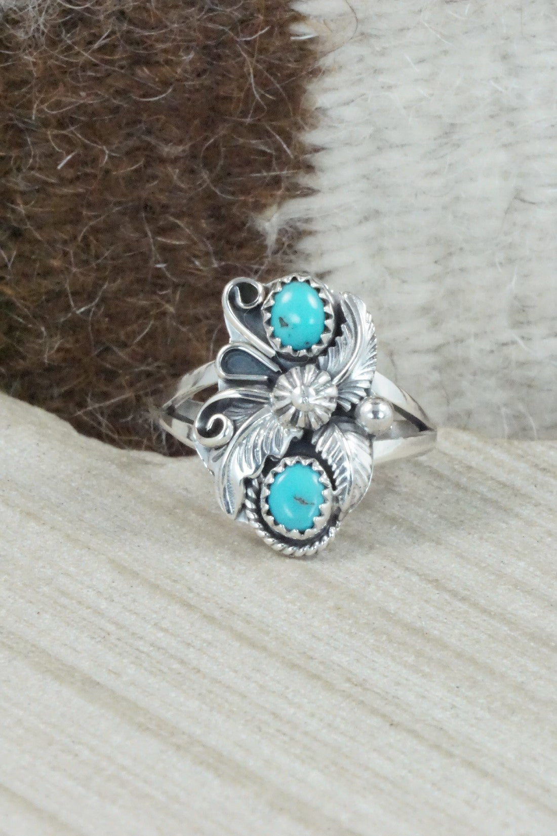Turquoise & Sterling Silver Ring - Alice Rose Saunders - Size 9.75