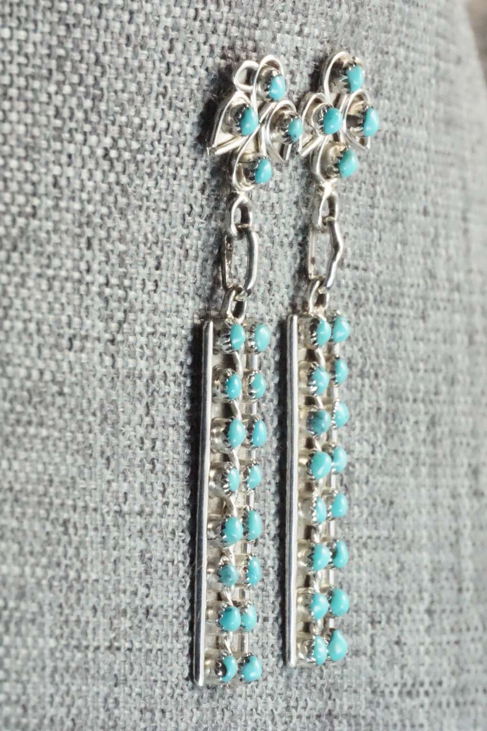 Turquoise & Sterling Silver Earrings - Herbert Lastiyano