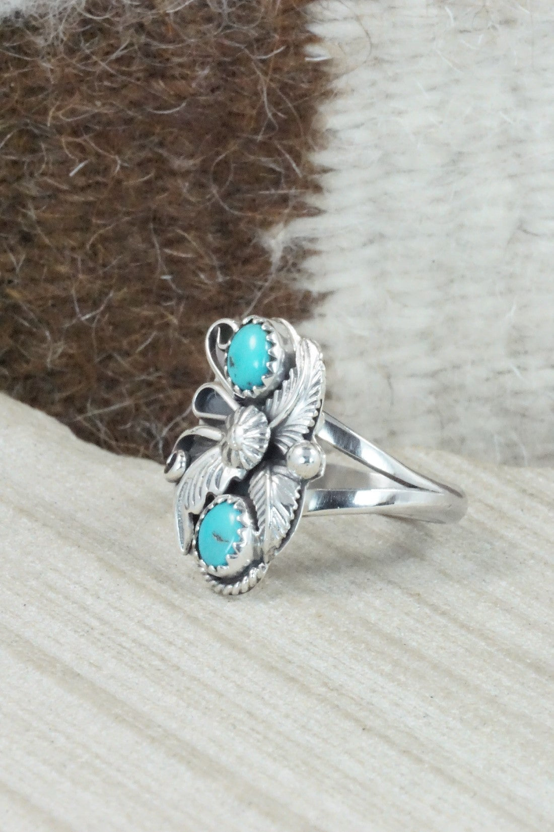 Turquoise & Sterling Silver Ring - Alice Rose Saunders - Size 9.75