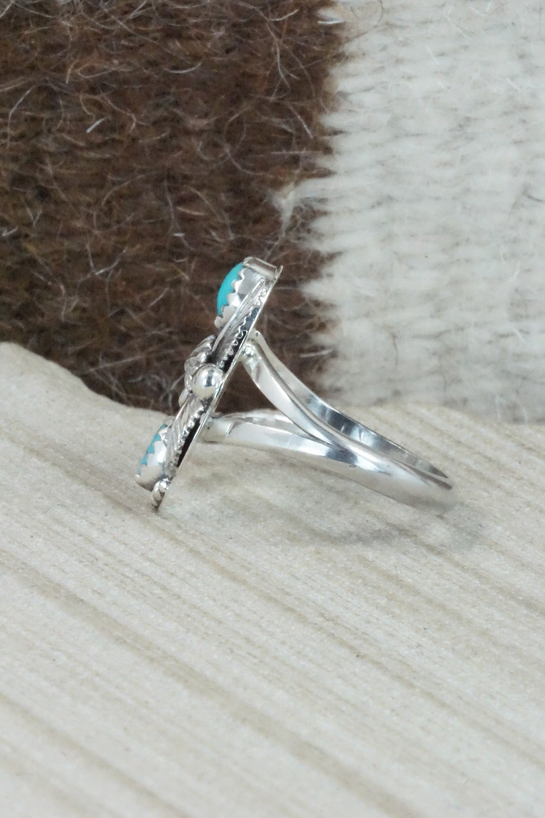 Turquoise & Sterling Silver Ring - Alice Rose Saunders - Size 9.75