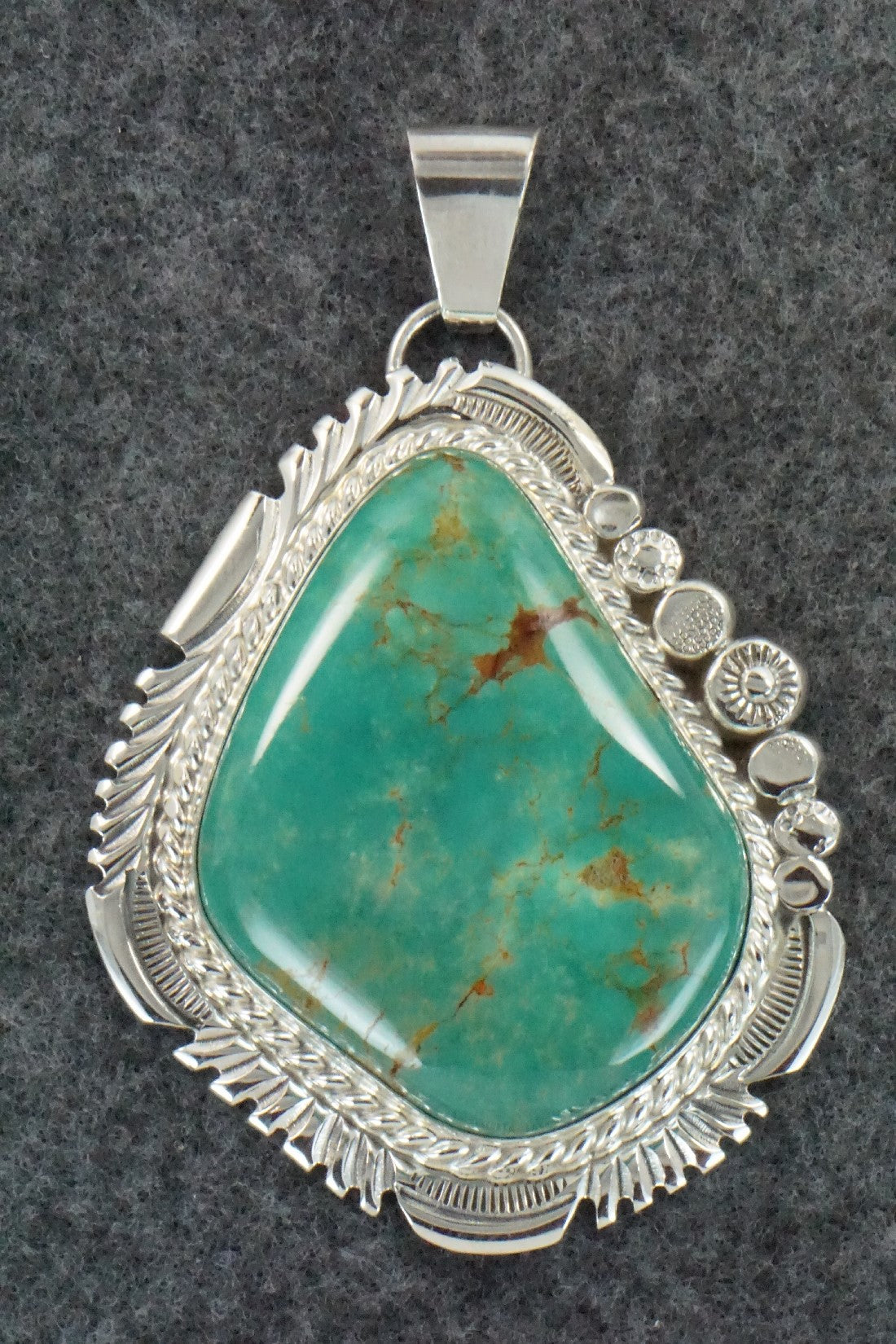 Turquoise & Sterling Silver Pendant - Alvin Joe