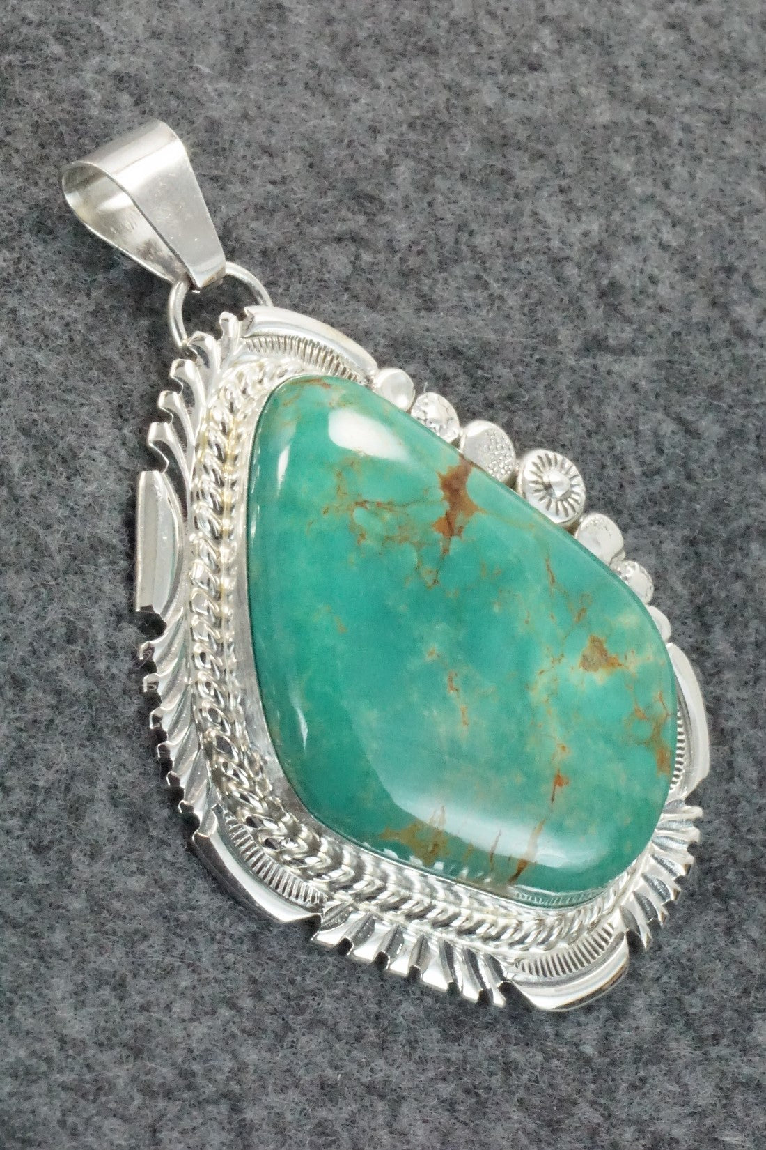 Turquoise & Sterling Silver Pendant - Alvin Joe
