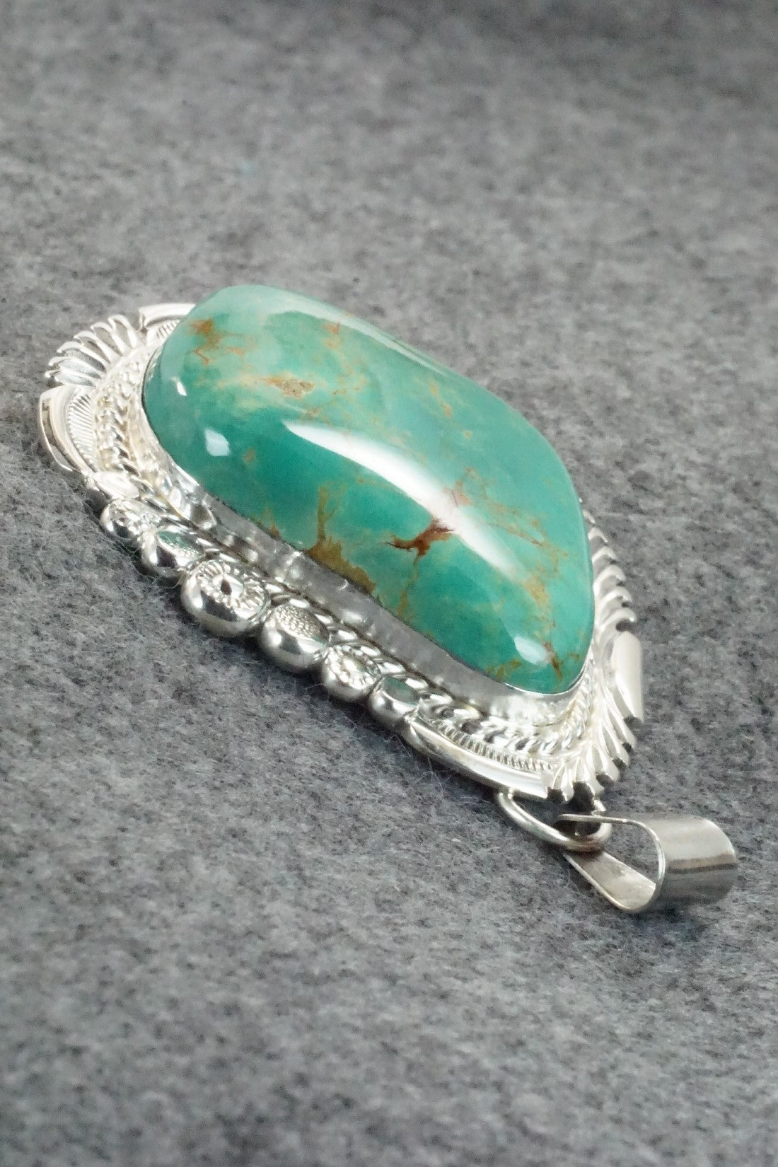 Turquoise & Sterling Silver Pendant - Alvin Joe