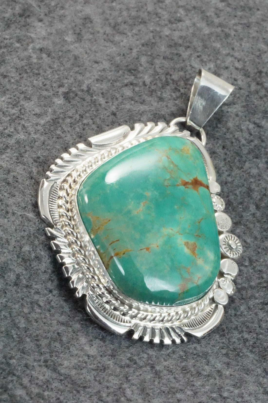 Turquoise & Sterling Silver Pendant - Alvin Joe