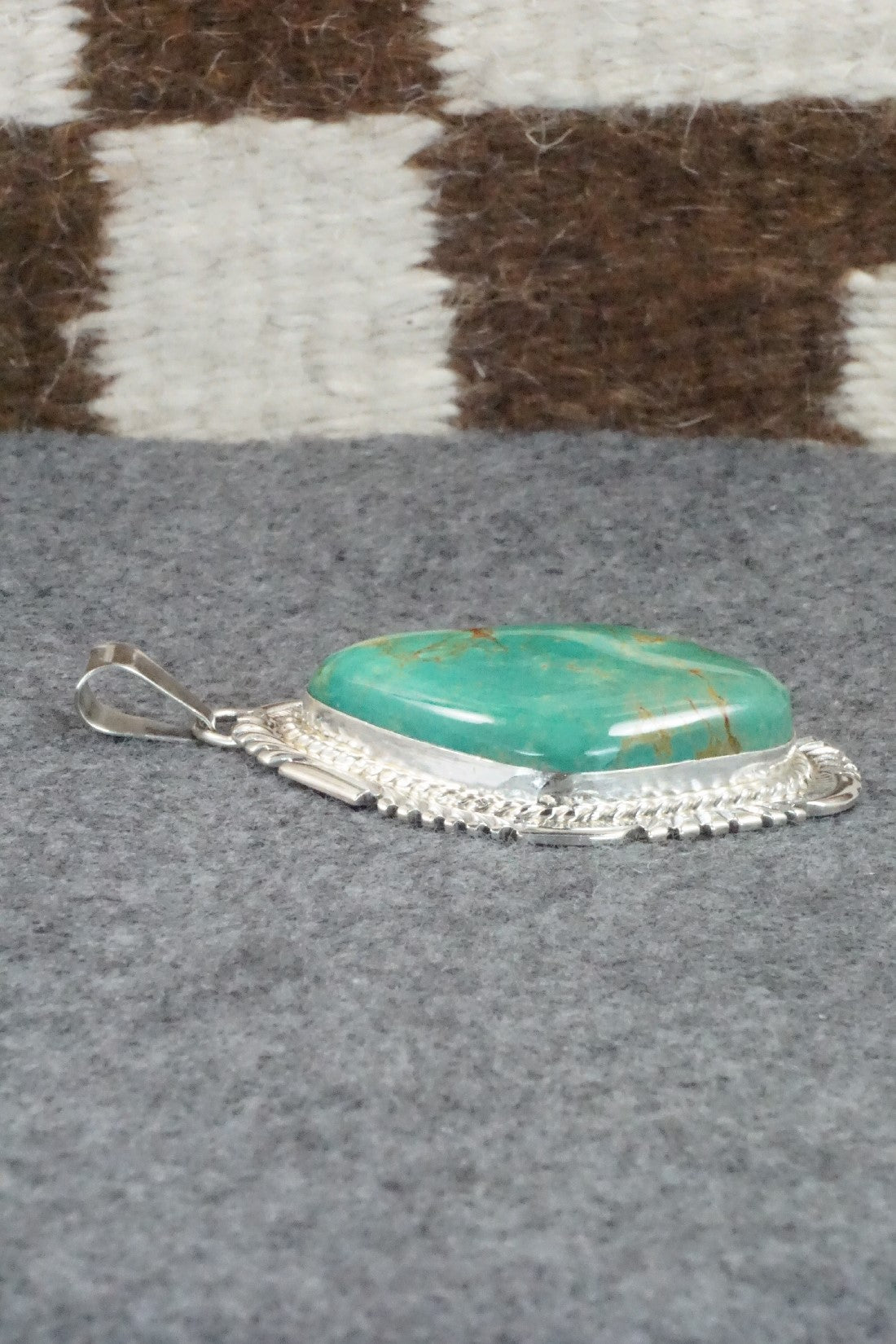 Turquoise & Sterling Silver Pendant - Alvin Joe