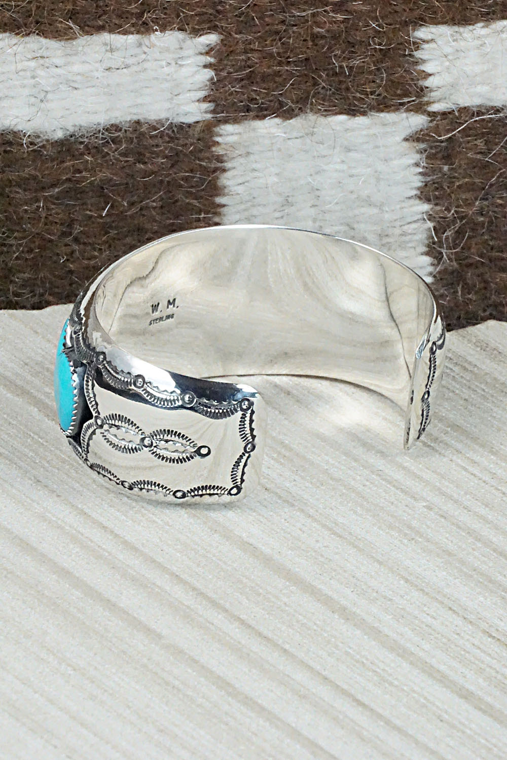 Turquoise & Sterling Silver Bracelet - Wilbert Muskett