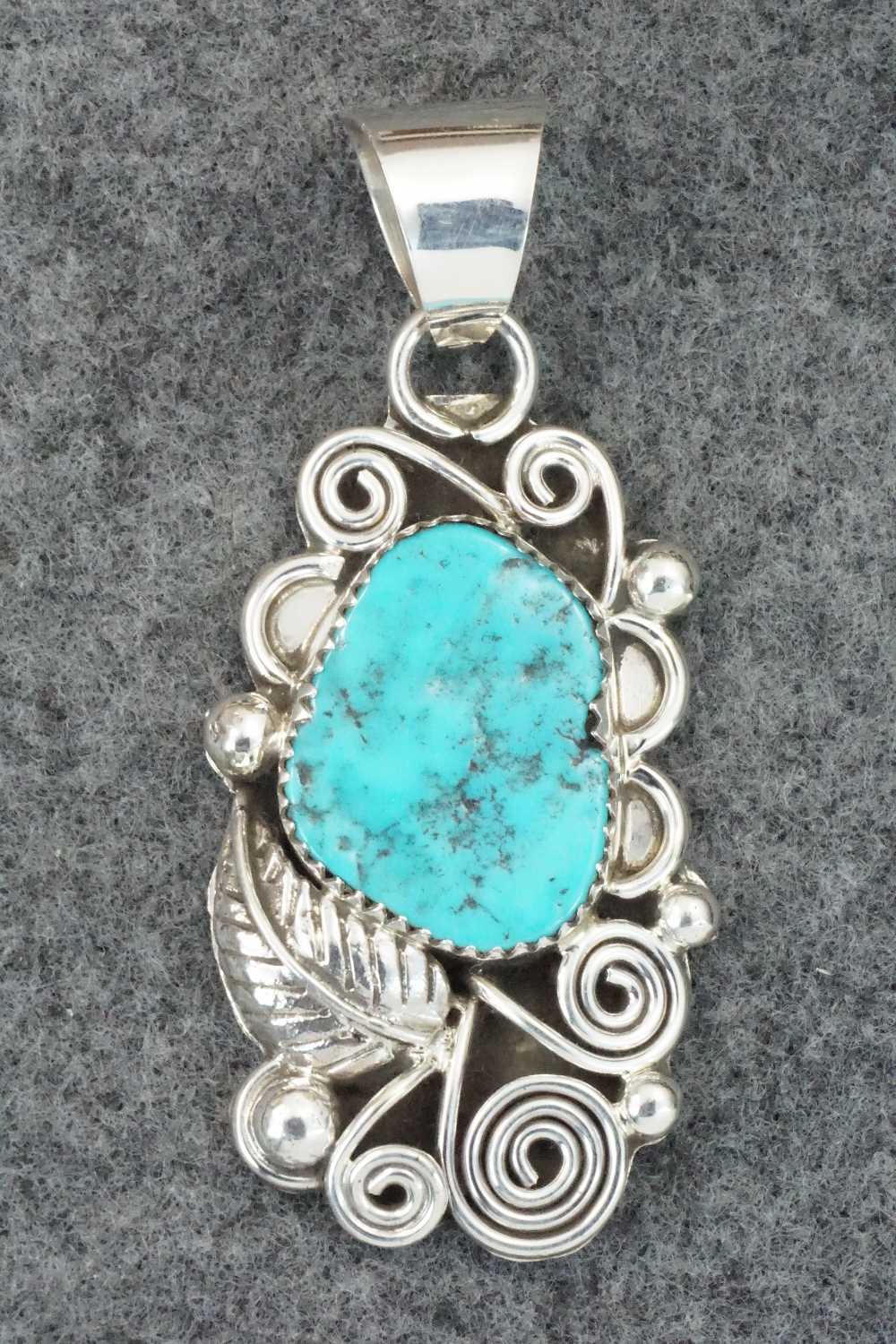 Turquoise & Sterling Silver Pendant - Kenneth Jones