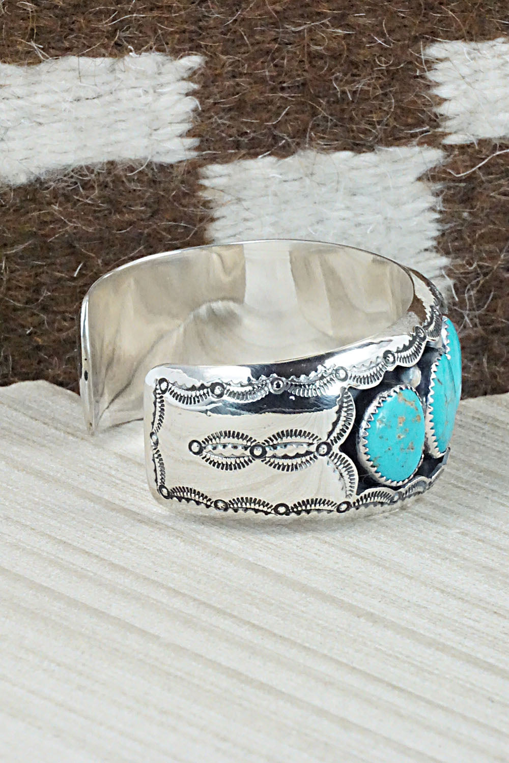 Turquoise & Sterling Silver Bracelet - Wilbert Muskett