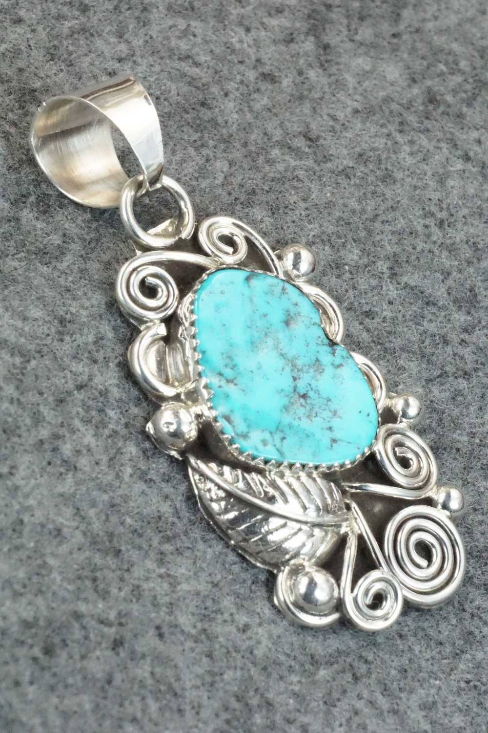 Turquoise & Sterling Silver Pendant - Kenneth Jones