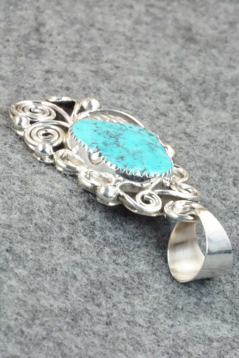 Turquoise & Sterling Silver Pendant - Kenneth Jones