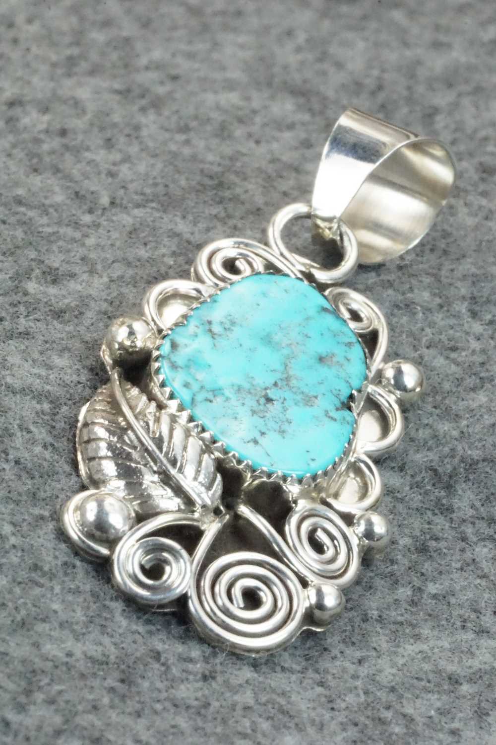 Turquoise & Sterling Silver Pendant - Kenneth Jones