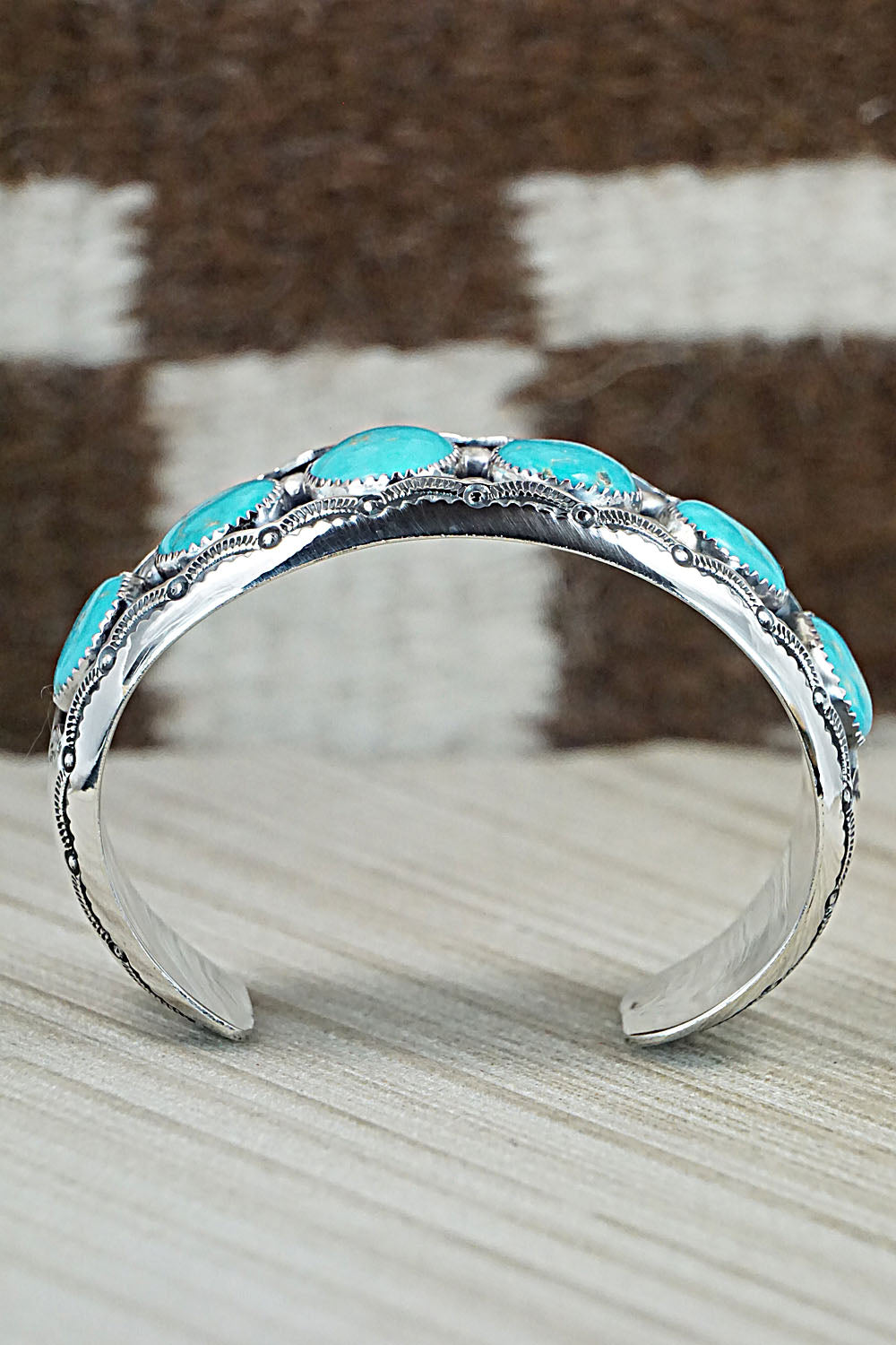 Turquoise & Sterling Silver Bracelet - Wilbert Muskett