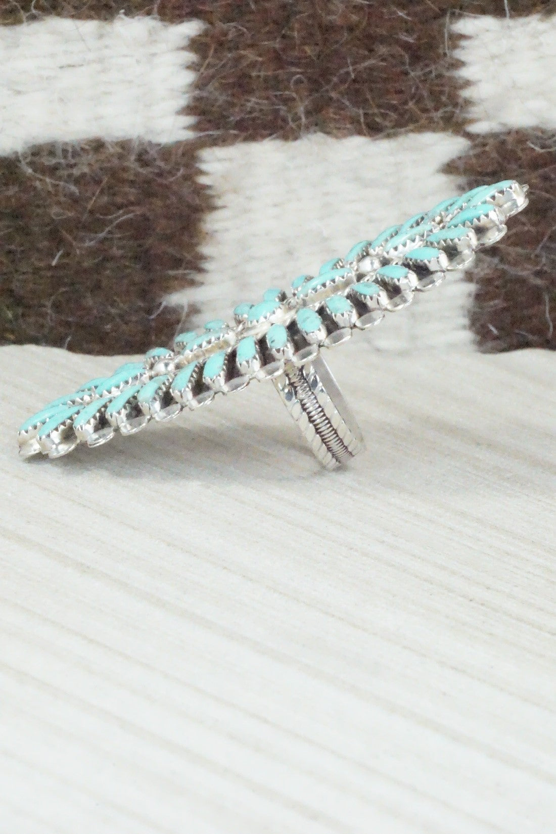 Turquoise & Sterling Silver Ring - Lavell Byjoe - Size 8