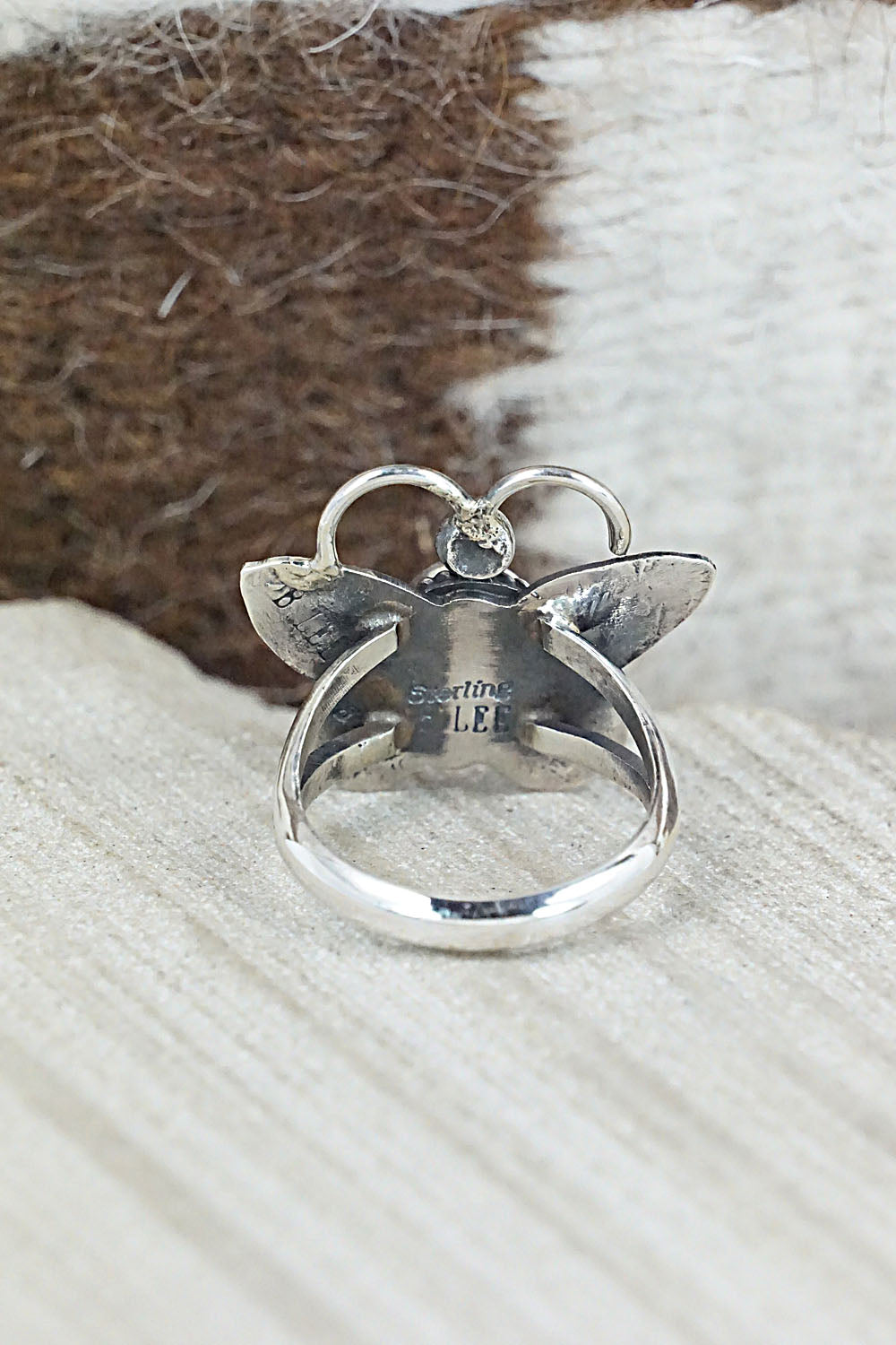 Turquoise and Sterling Silver Ring - Betta Lee - Size 7.25