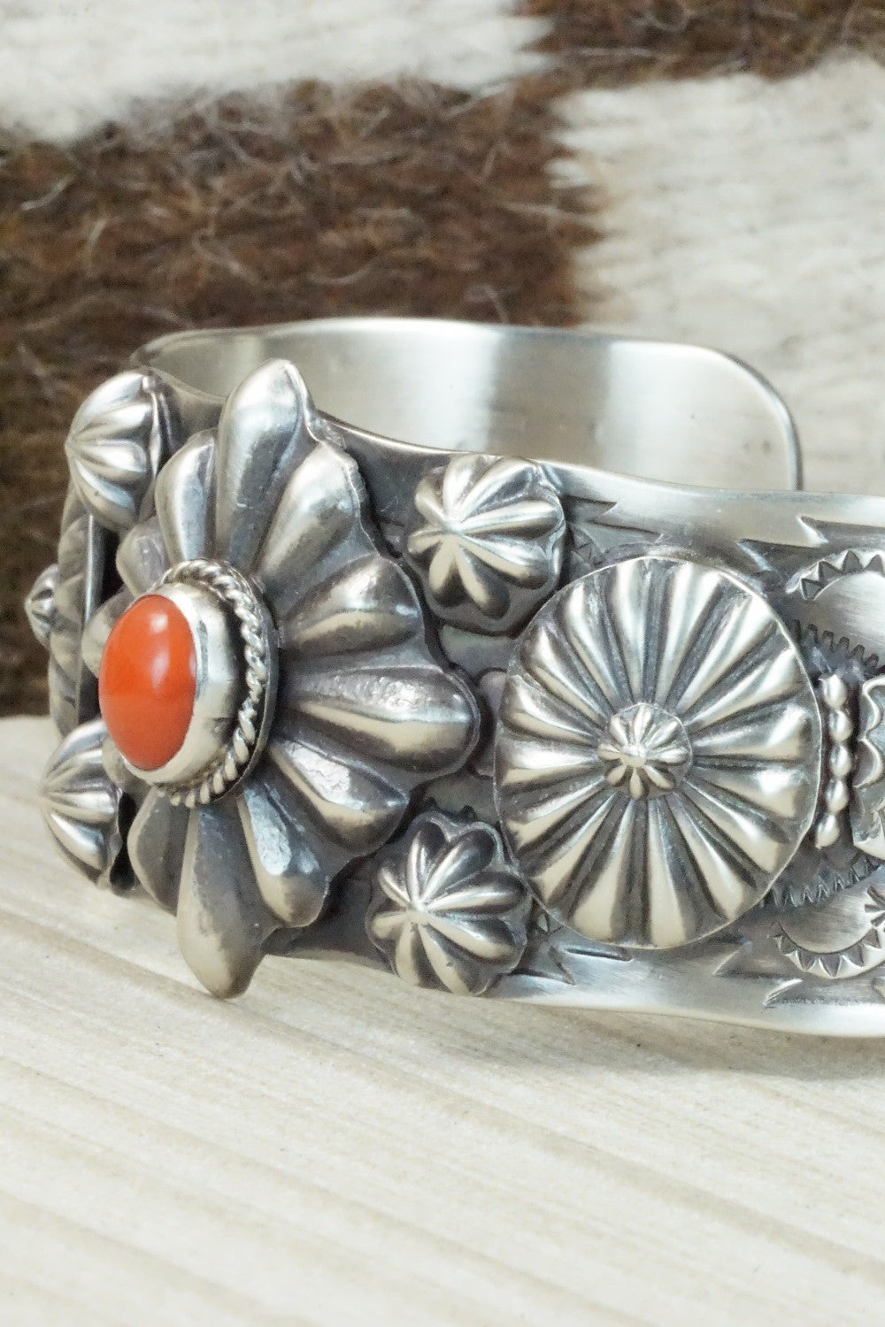 Coral and Sterling Silver Bracelet - Andrew Gordon