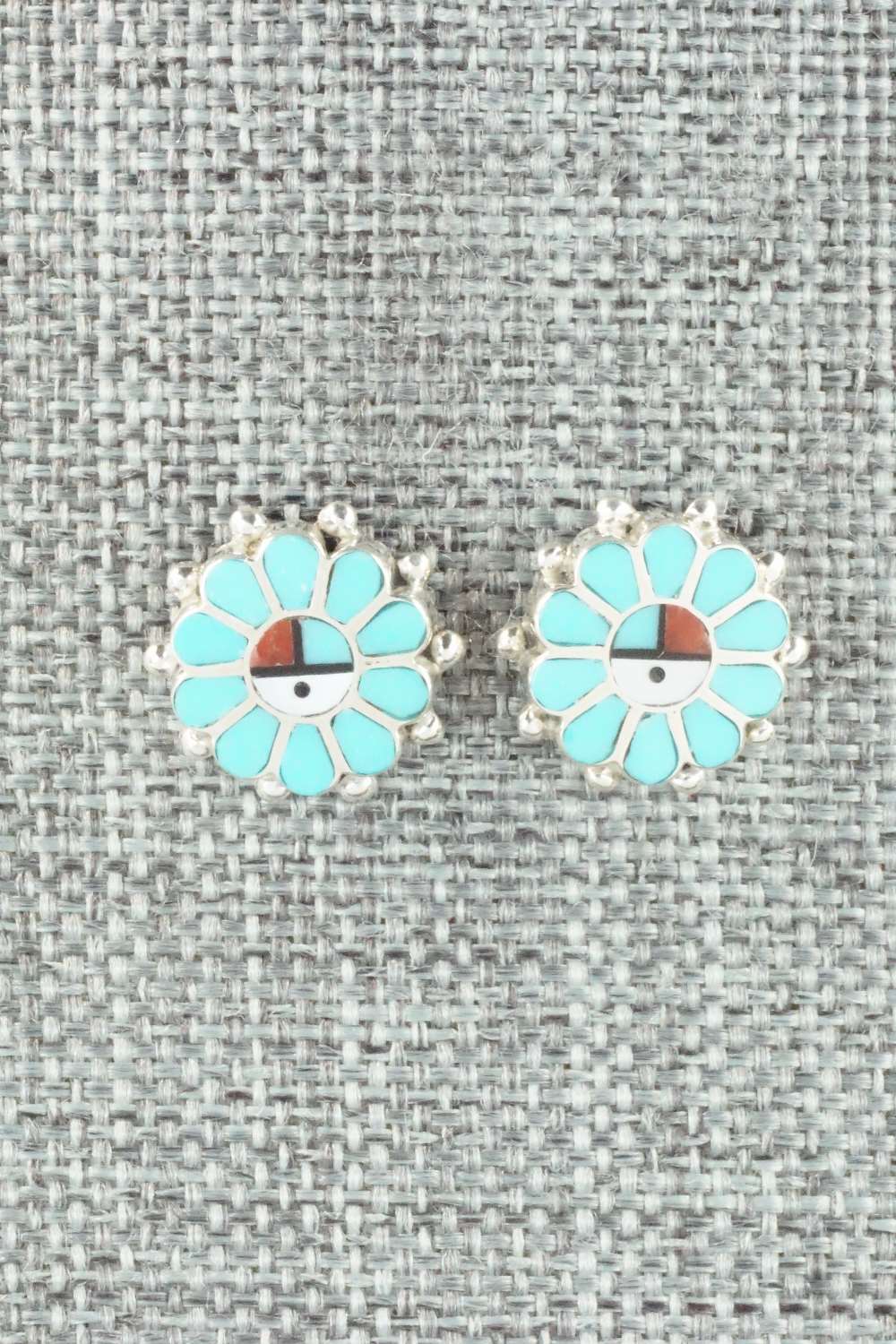 Turquoise & Sterling Silver Earrings - Maxine Soseeah