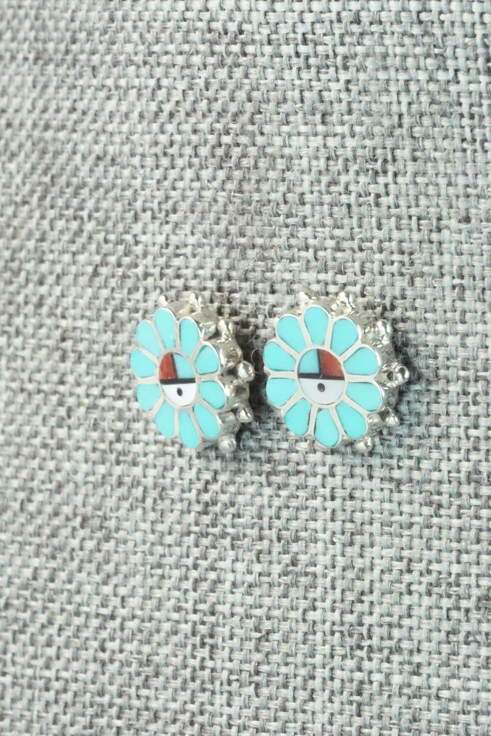 Turquoise & Sterling Silver Earrings - Maxine Soseeah