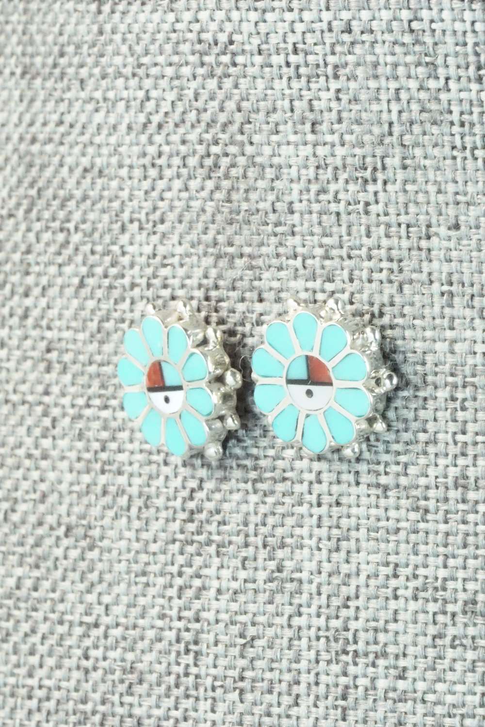 Turquoise & Sterling Silver Earrings - Maxine Soseeah