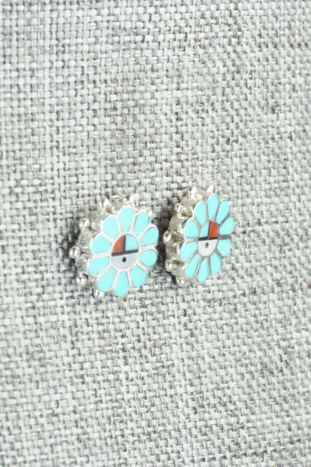 Turquoise & Sterling Silver Earrings - Maxine Soseeah