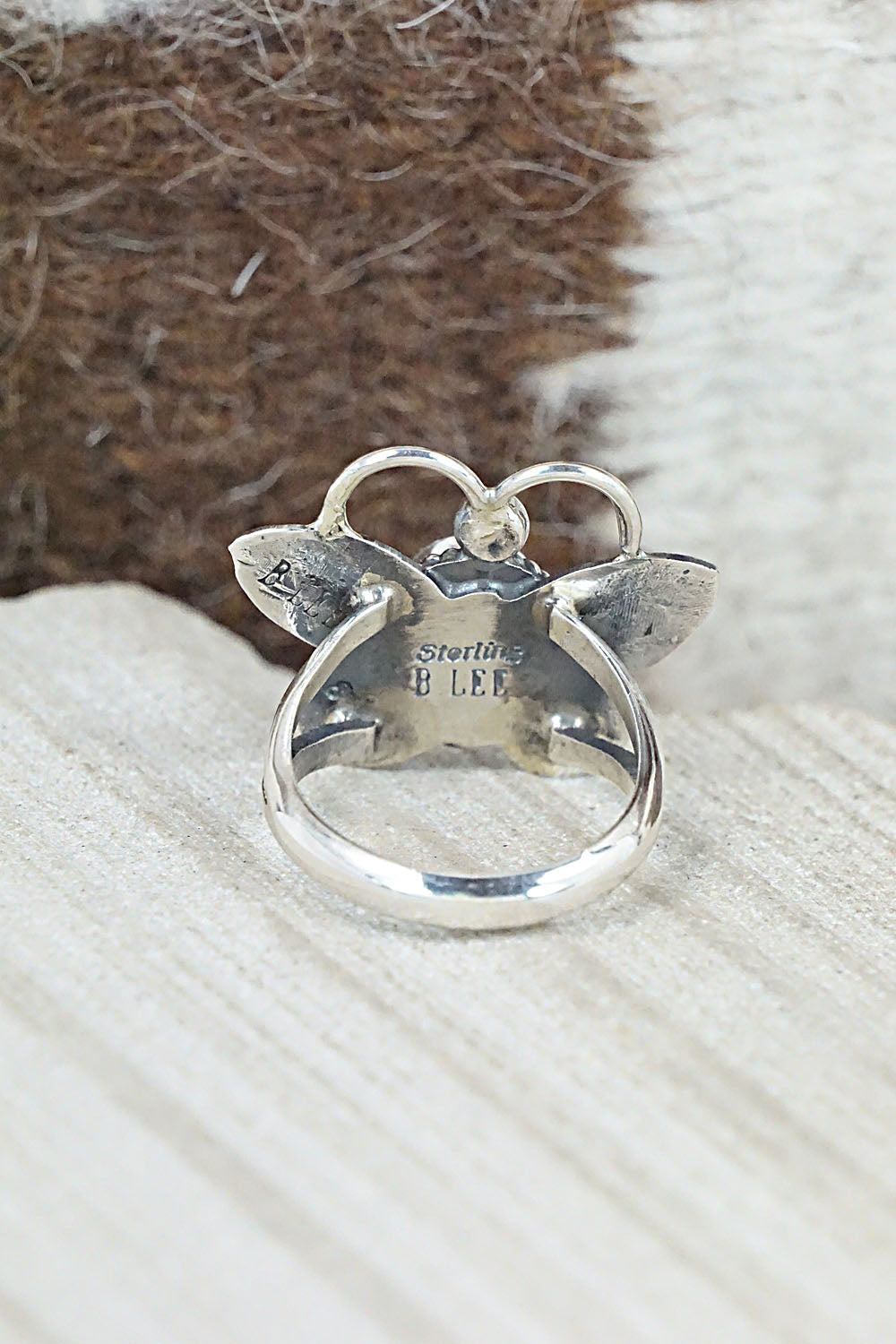 Turquoise and Sterling Silver Ring - Betta Lee - Size 6.75