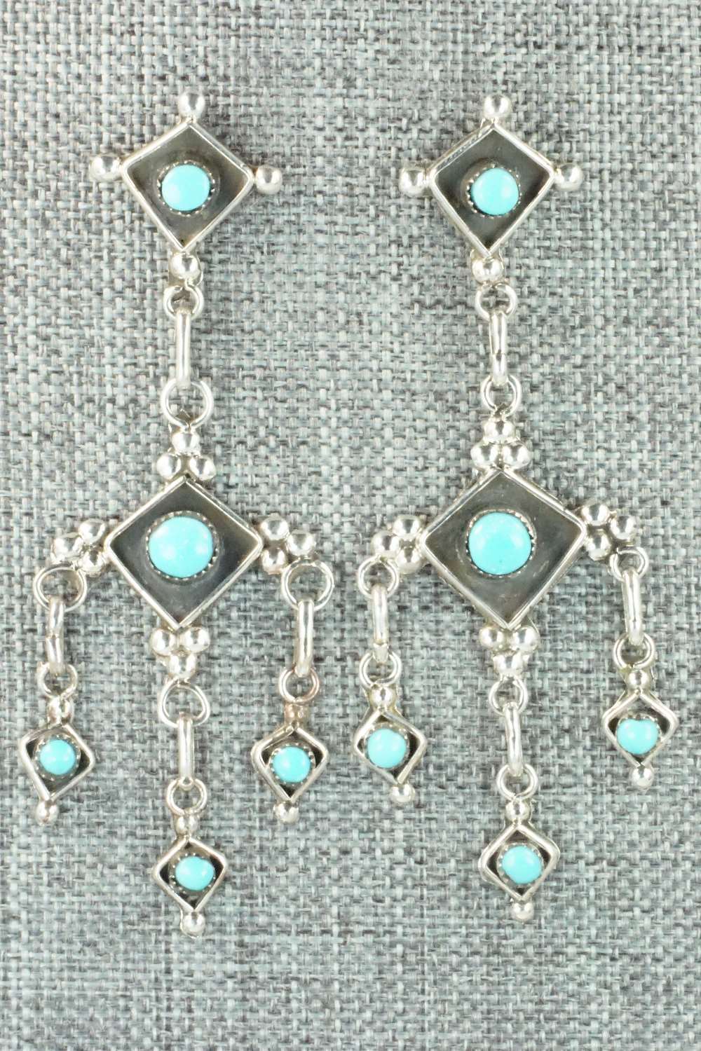 Turquoise & Sterling Silver Earrings - Verdie Booqua