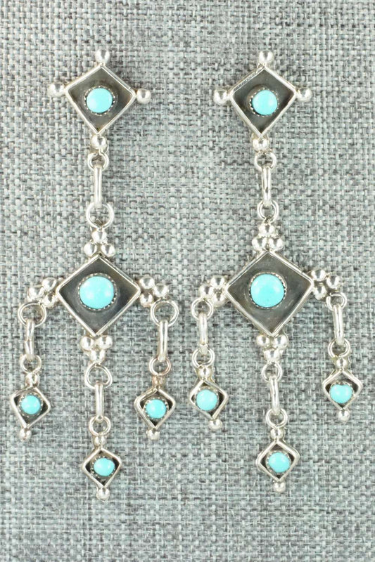 Turquoise & Sterling Silver Earrings - Verdie Booqua