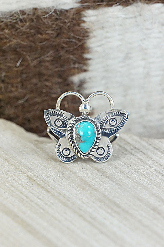 Turquoise and Sterling Silver Ring - Betta Lee - Size 7.25
