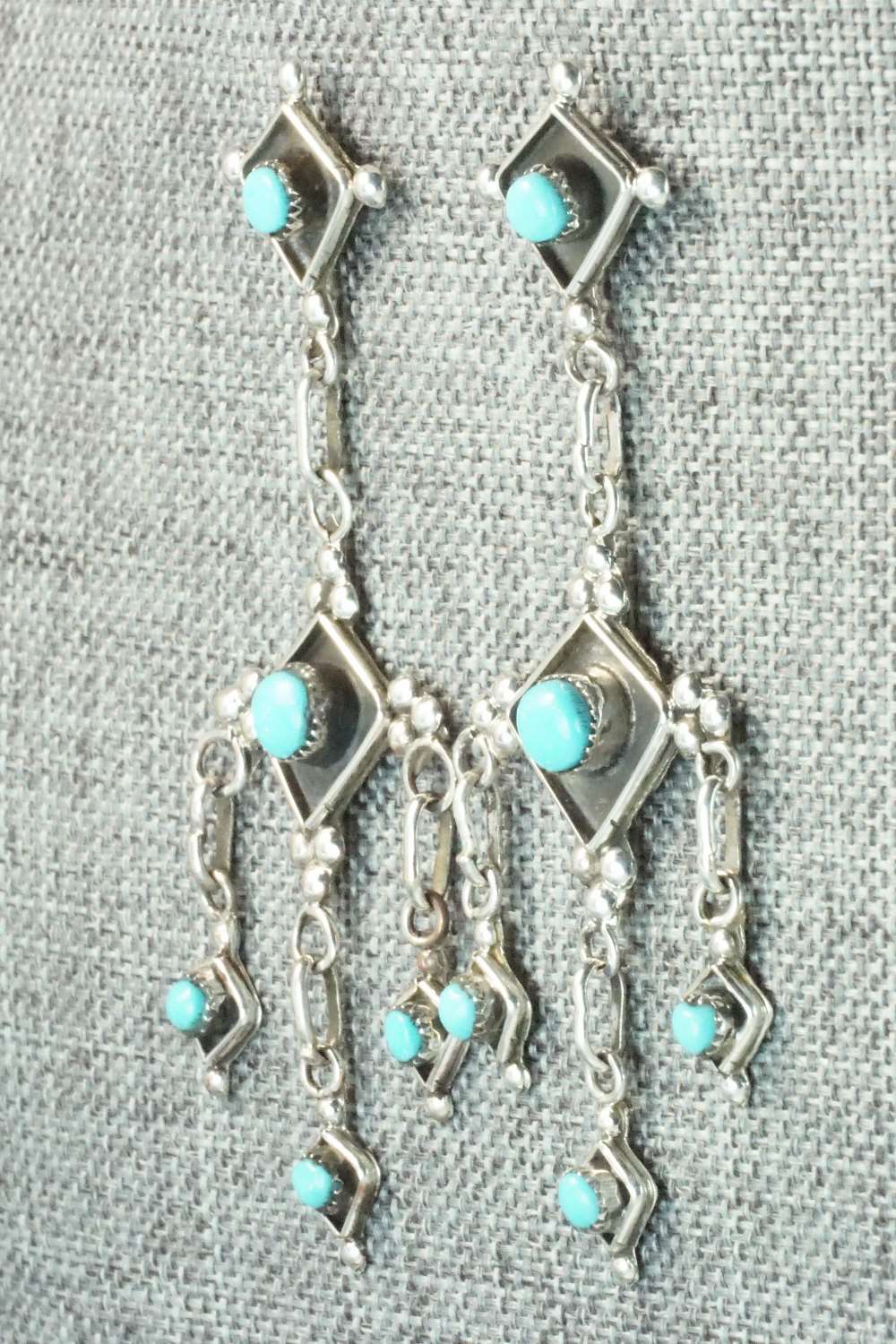 Turquoise & Sterling Silver Earrings - Verdie Booqua
