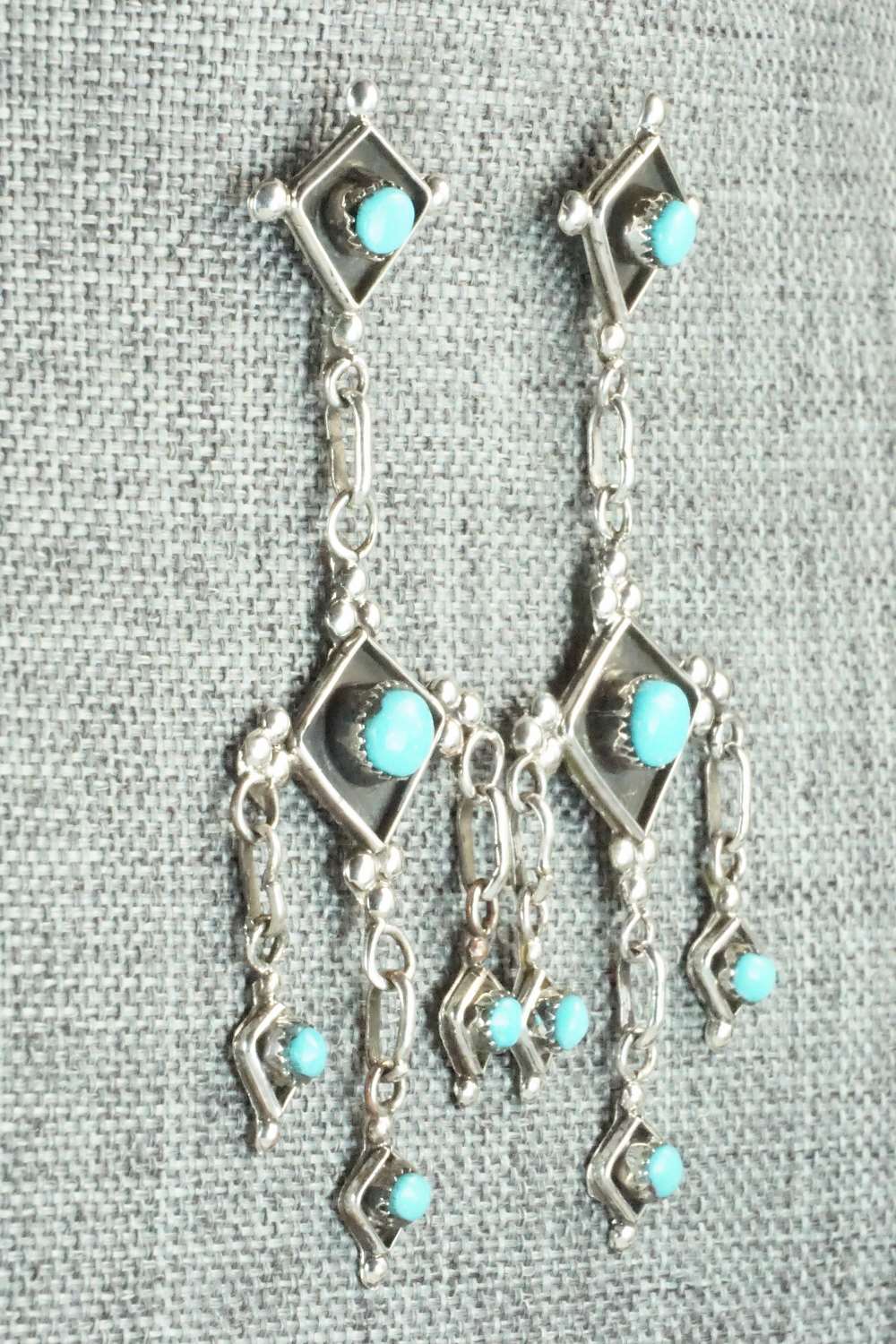 Turquoise & Sterling Silver Earrings - Verdie Booqua