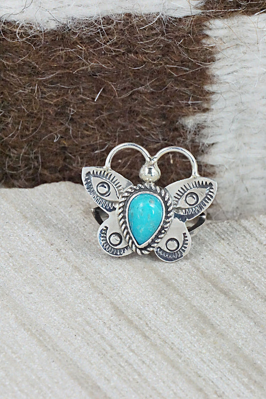 Turquoise and Sterling Silver Ring - Betta Lee - Size 7