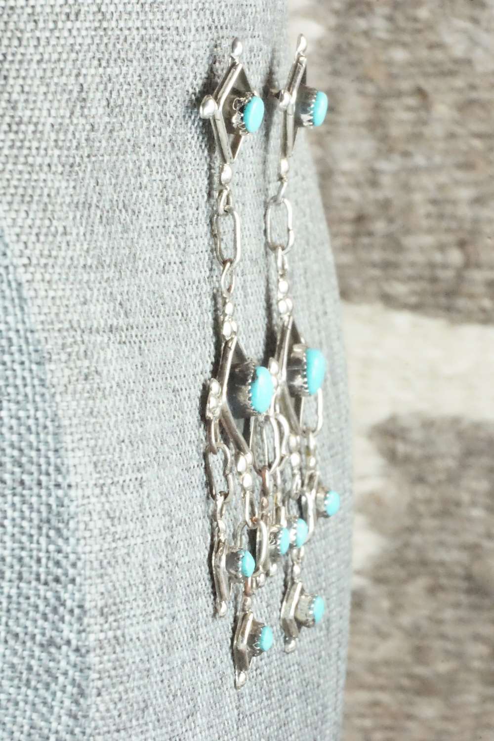 Turquoise & Sterling Silver Earrings - Verdie Booqua