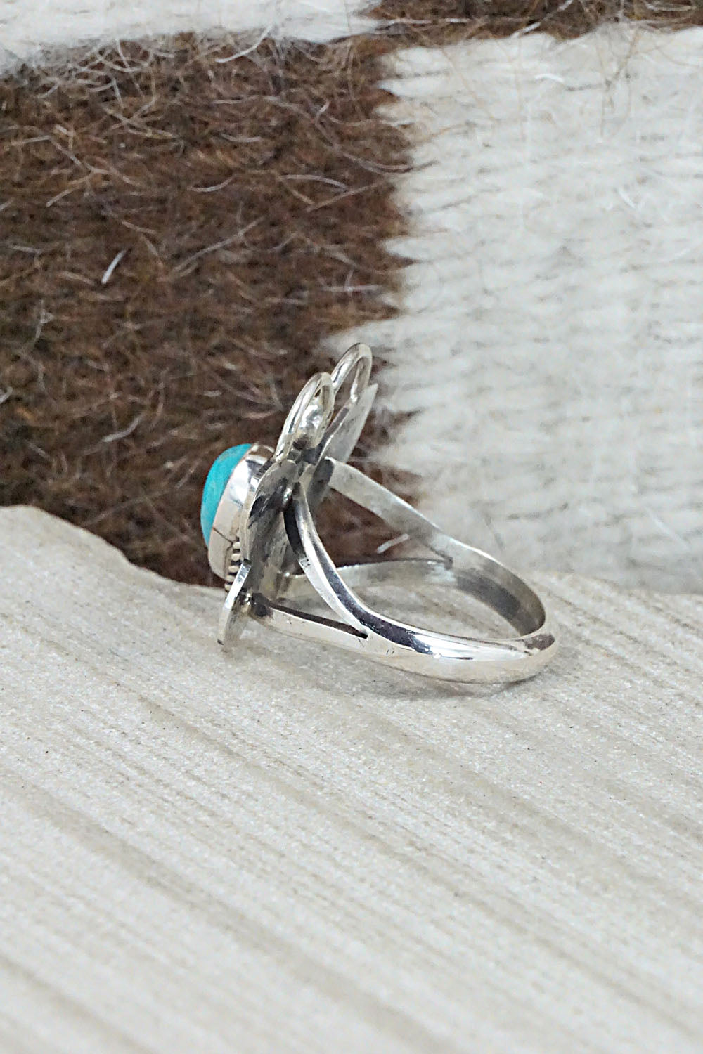 Turquoise and Sterling Silver Ring - Betta Lee - Size 7
