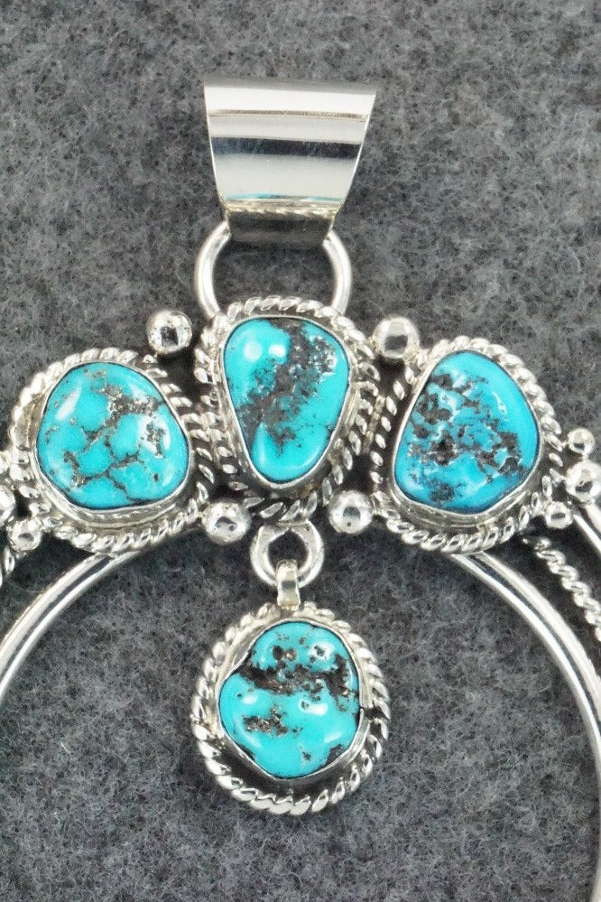 Turquoise and Sterling Silver Naja Pendant - Vernon Johnson
