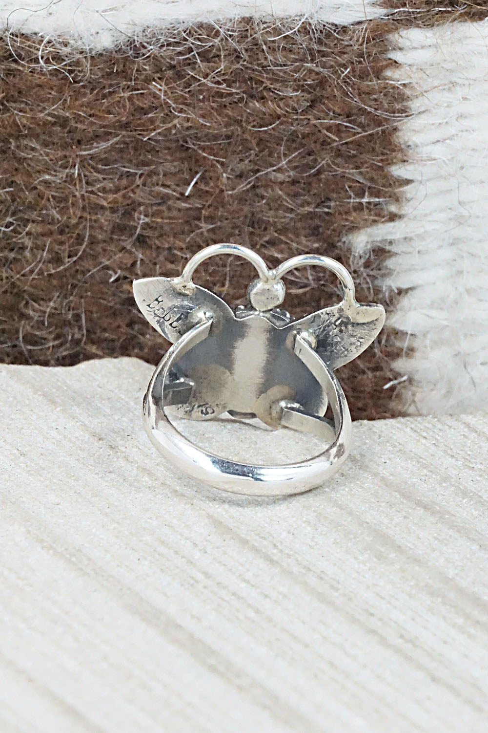 Turquoise and Sterling Silver Ring - Betta Lee - Size 6.5