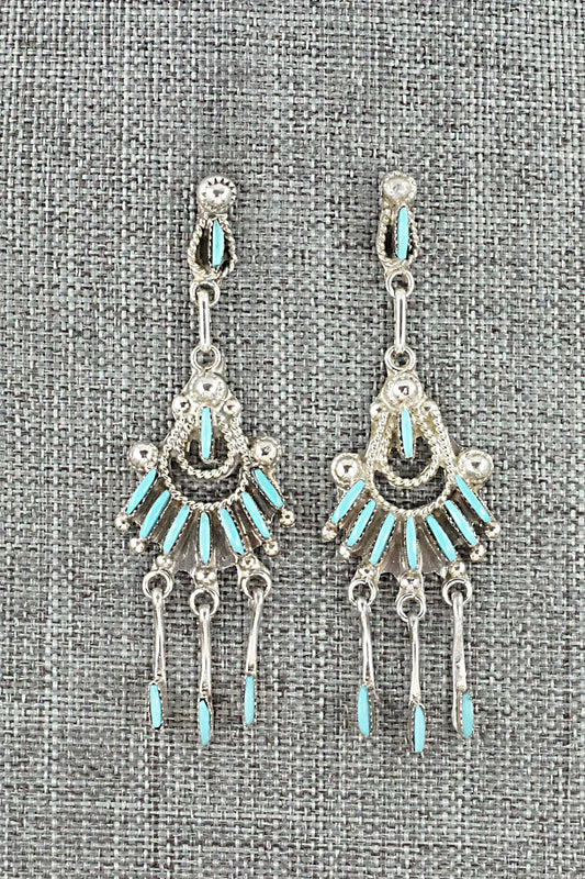 Turquoise & Sterling Silver Earrings - Bernadette Wyaco