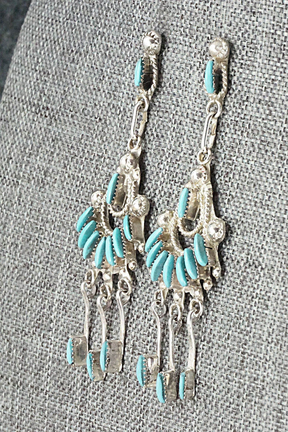 Turquoise & Sterling Silver Earrings - Bernadette Wyaco