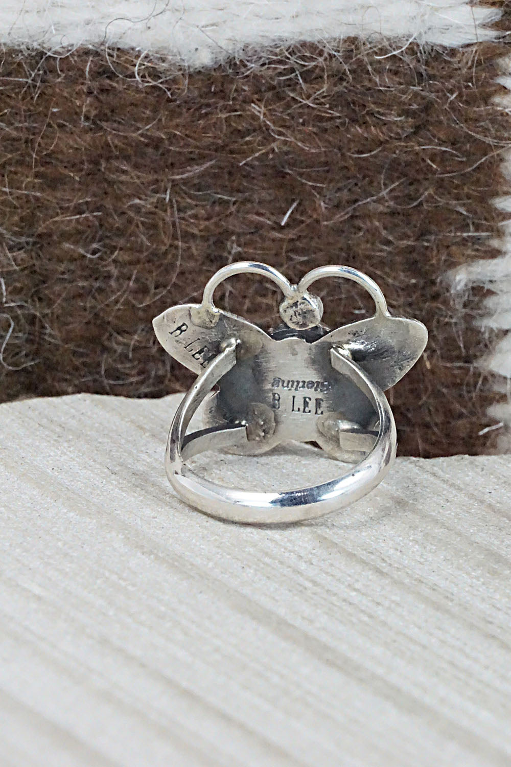 Turquoise and Sterling Silver Ring - Betta Lee - Size 7.25